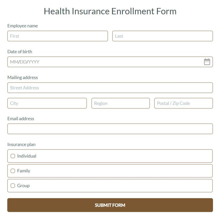 What documents are required for health insurance enrollment?